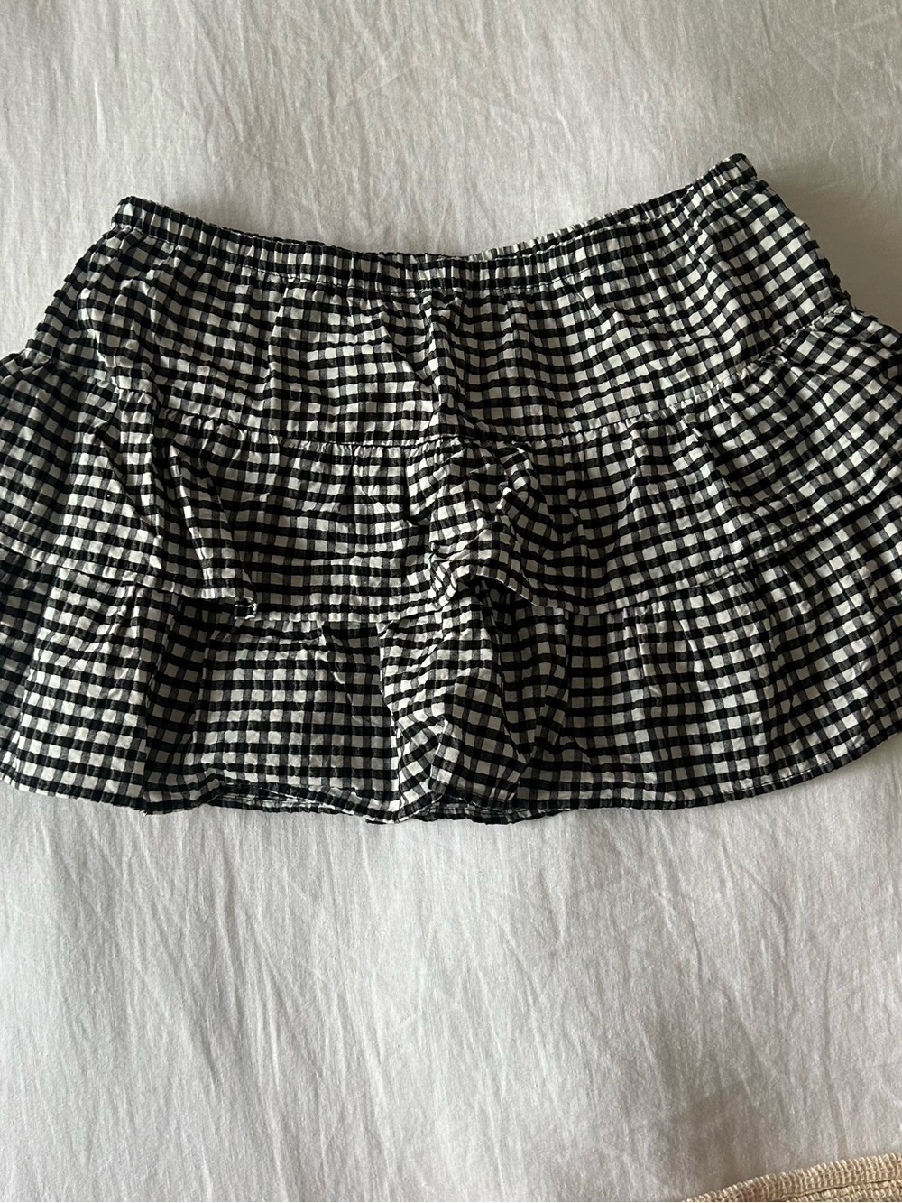Wild Fable Black Gingham Tiered Mini Skort - Picture 3 of 5